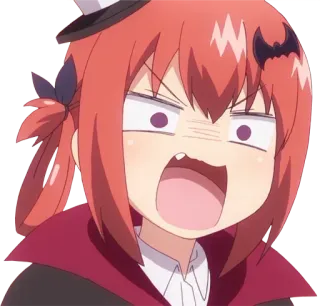 😱 Satania Gabriel Dropout Anime, Dziewczyna, Satania, Gabriel DropOut, Zła, Rozdrażniona whatsapp sticker