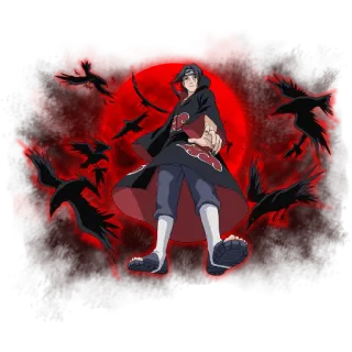 🥵 Itachi Naruto อนิเมะ, นินจา, อีกา, มังเกะเคียว, เนตรวงแหวน, อิทาจิ, อุจิวะ, ตัวร้าย whatsapp sticker