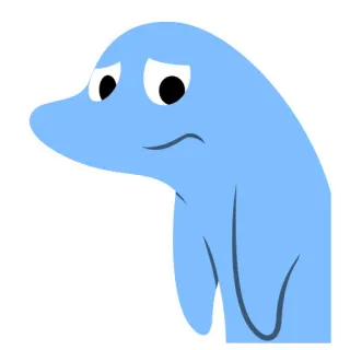 ☹️ triste, dibujos animados, azul, lindo, melancólico, aislado telegram sticker