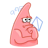 🤔 Patrick Star SpongeBob SquarePants Patrick Star, denken, Spongebob Squarepants, cartoon, verward, wiskunde, vergelijking whatsapp sticker