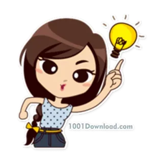 💡 cartoon, girl, idea, lightbulb, inspiration, cute telegram sticker