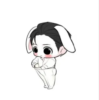 🍃 Cartoon, Hase, Chibi, Niedlich, Figur telegram sticker