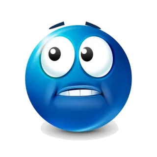 😬 Emoji, Azul, Chocado, Preocupado, Surpreso whatsapp sticker