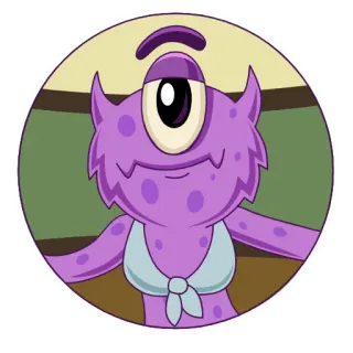 😘 monster, cute, cyclops, cartoon, one-eyed, purple, funny telegram sticker