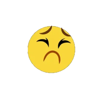 😣 triste, emoji, enfadado, emocional, amarillo whatsapp sticker