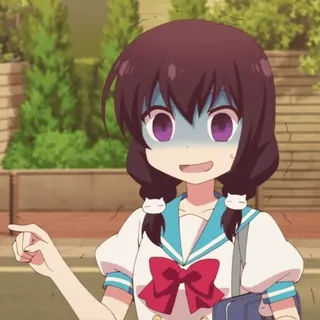 😨 anime, dziewczyna, kreskówka, zszokowana, słodkie telegram sticker