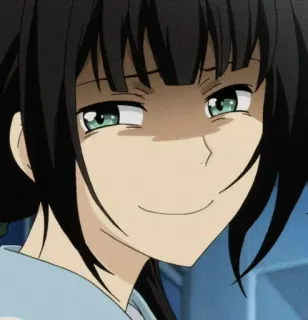 😏 anime, presumida, sonriendo con sorna, chica, femenina, dibujos animados, expresión facial telegram sticker