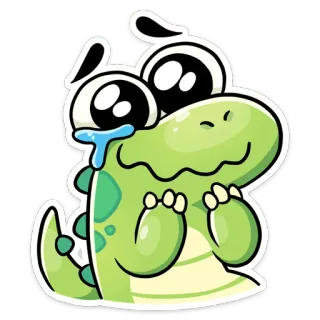 🥲 cartoon, crocodile, crying, sticker, cute, animal whatsapp sticker