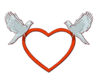 🕊 pássaros, amor, paz, coração telegram sticker