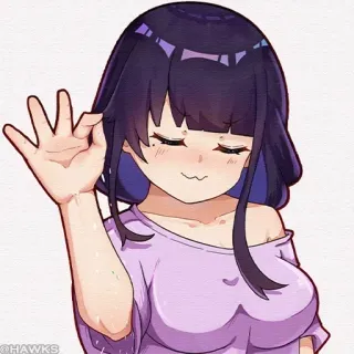 💠 Anime, Mädchen, Okay, Geste, Süß whatsapp sticker