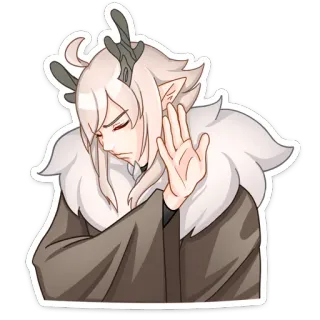 ⛔️ anime, elf, antlers, character, fantasy telegram sticker