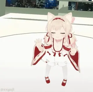 😷 xxyuji Аниме, Девушка-кошка, Каваий, Витубер, Милый, Мультфильм telegram sticker
