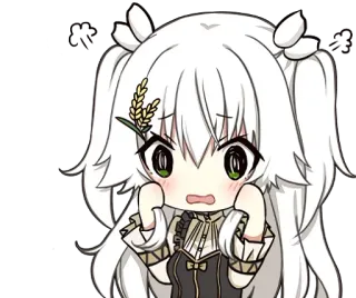 😳 Anime, Manga, Chibi, Dễ thương, Cô gái, Kawaii, Nghệ thuật kỹ thuật số telegram sticker
