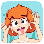 😜 Cartoon, Frau, Mädchen, Ausdruck, Zunge, Gesicht telegram sticker