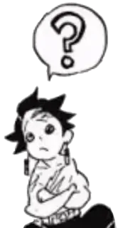 🤔 Anime, Ponto de interrogação, Confusão, Desenho animado, Mangá telegram sticker