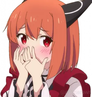 😳 @artknzawr anime, kawaii, cute, girl, red hair, blush telegram sticker