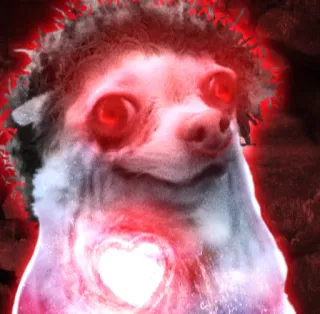 ❤️‍🔥 animal, hedgehog, heart, glow, meme telegram sticker