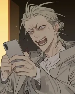 💢 arrabbiato, dispiaciuto, telefono, urlare, cartone animato, anime, matto telegram sticker