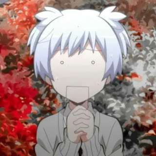 🌀 anime, surpreso, desenho animado, cabelo branco whatsapp sticker