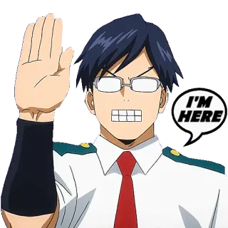 🙋‍♀️ I'M HERE Anime, Personaggio, Fumetto, Posa, Saluto, Cartone animato telegram sticker