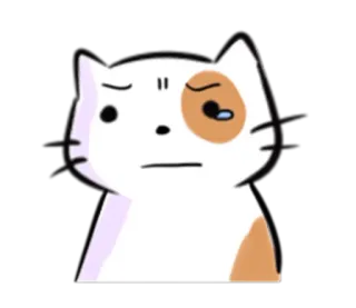 😓 chat, autocollant, mignon, triste, animal, dessin animé, émoticône telegram sticker