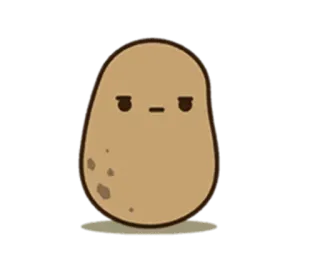 😑 Kartoffel, Cartoon, Niedlich, Essen, Gemüse telegram sticker