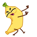 🤢 banane, fruit, dessin animé, drôle, colérique, nourriture telegram sticker
