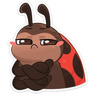 😢 เต่าทอง, แมลง, แมลง, การ์ตูน, สติกเกอร์, น่ารัก, กอดอก telegram sticker
