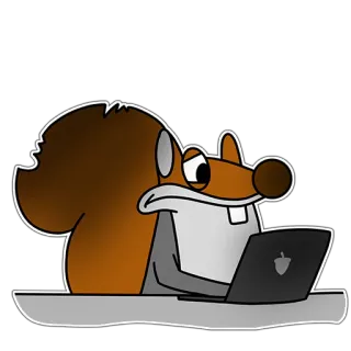 👨‍💻 Eichhörnchen, Computer, Laptop, Tier, Cartoon telegram sticker