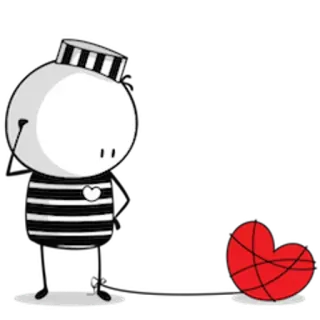 🔗 cartoon, hart, personage, gevangenis, gevangenis telegram sticker