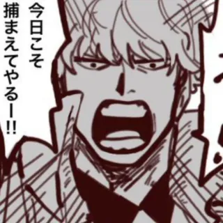 😡 今日こそ捕まえてやるー！！ 动漫, 漫画, 生气, 喊叫, 情感 telegram sticker