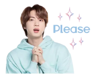 🙏 Please kpop, idol, personne, demande, mendier, jin, bts telegram sticker