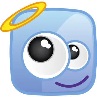 😇 cartoon, character, cute, angel, square, friendly telegram sticker