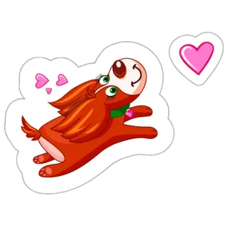 ❤ cane, animale, cartone animato, cuore, amore whatsapp sticker