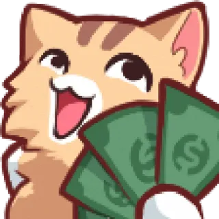 💴 kat, geld, cartoon, rijkdom, dier, grappig, meme telegram sticker