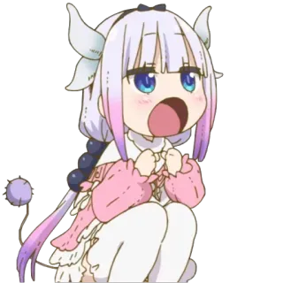 😲 Kanna Kamui Miss Kobayashi's Dragon Maid Anime, Dragão, Kanna, Chibi, Kawaii telegram sticker