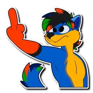🖕 mittelfinger, beleidigend, furry, cartoon, geste telegram sticker