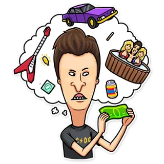 🤔 Butthead Beavis and Butthead Мультфильм, Персонаж, Комедия, 90-е, MTV, Анимация telegram sticker
