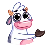 👏 cow, animal, cartoon, cute, cattle telegram sticker