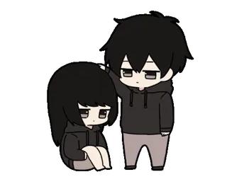 ❤️ Liebe, Beziehung, Paar, süß, Anime, Chibi, Zuneigung, Umarmung whatsapp sticker