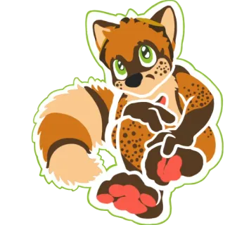 😟 Fellwesen, Waschbär, Cartoon, Niedlich, Tier, Maskottchen telegram sticker