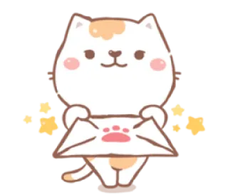 💌 gatto, lettera, carino, animale, stelle, posta telegram sticker