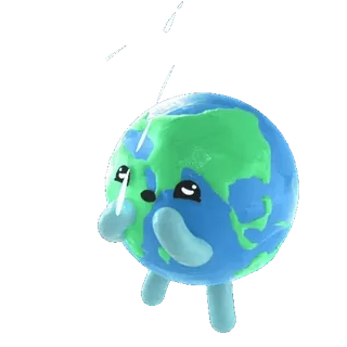 🤩 terre, pleurer, planète, triste, dessin animé, environnement, réchauffement climatique telegram sticker