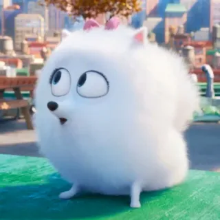 ❄️ Gidget The Secret Life of Pets собака, питомец, мультфильм, белый, пушистый, Гиджет, Тайная жизнь домашних животных whatsapp sticker