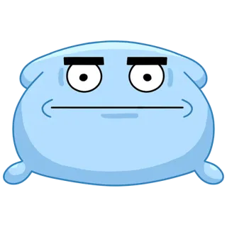 😐 Blob, Kartun, Karakter, Stiker, Biru, Tanpa ekspresi whatsapp sticker