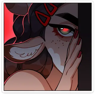 ⭐ девочка-олень, аниме, портрет, девушка, милая, глаза telegram sticker