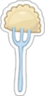 🍣 Essen, Gabel, Pierogi, Teigtasche, Aufkleber telegram sticker