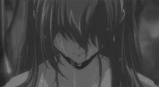😞 triste, chorando, anime, menina, emocional, lágrimas telegram sticker