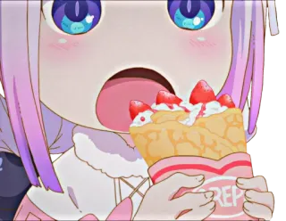 🐉 CREPE Crepe, Postre, Fresa, Anime, Kawaii, Comida telegram sticker