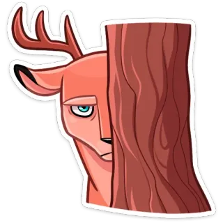 👀 鹿, 動物, 木, 森, 自然, 野生動物 telegram sticker
